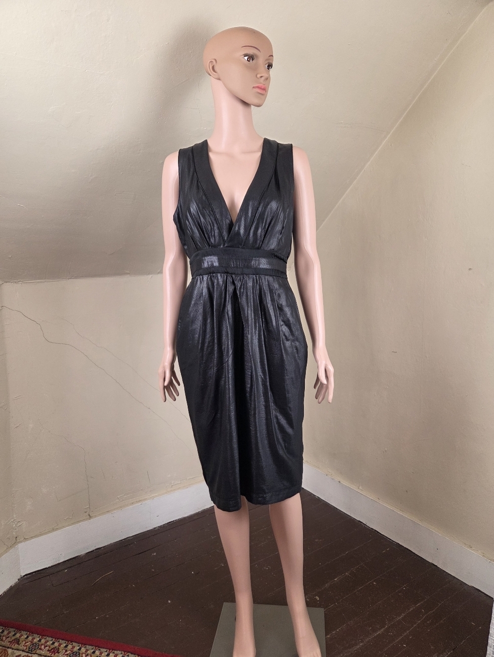 Just Cavalli Vintage Black Silk Blend Sleeveless Dress IT 44 US‎ 8 M Pockets